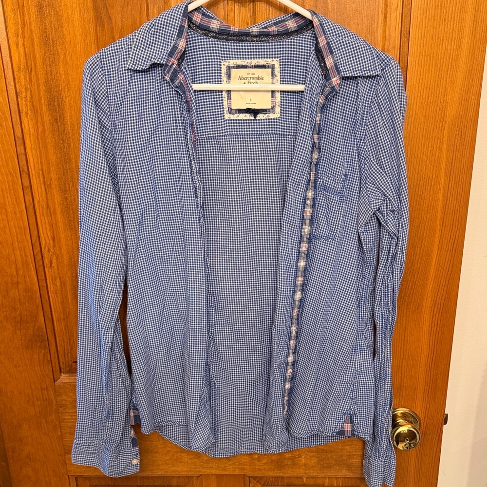 Abercrombie & Fitch Women’s  Navy Gingham Shirt